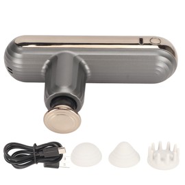 Muscle Massager Low Noise 4 Speed Rechargeable Portable Deep Tissue Relaxing Handheld Massager for Back Neck Body Black