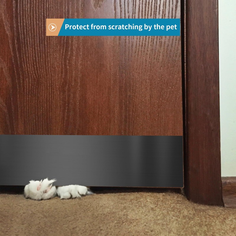 Sanbege Stainless Steel Door Kick Plate, 6" x 30" Door
