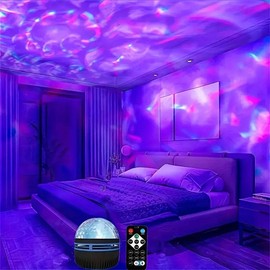 Multifunctional Water Ripple LED Night Light, USB Plug & Remote Control Projector, Desktop Decorative Atmosphere Light for Home, Party Decoration