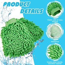Toulite 16 Pcs Car Wash Mitt Chenille Microfiber Wash Mitt Double Sided Car Wash Glove Cleaning Drying Mitts (Bright Colors,5.91 x 9.06 Inch)