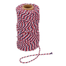 PATIKIL 2mm x 109 Yard Cotton Butcher Twine, Cotton Bakers Twine String Rope Cord for Gift Wrapping Arts Crafts Party Decorations Gardening, Red Blue White