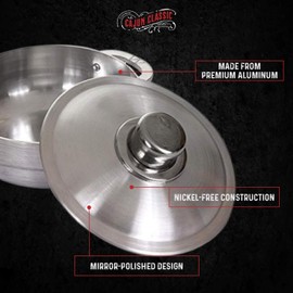 Cajun 9.2-Quart Aluminum Dutch Oven Pot with Lid - Oven-Safe Round Caldero - Nickel-Free Soup Pot