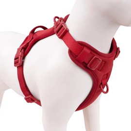 Sunraymascota No Pull Dog Harness, Puppy Vest with Front Clip for Small Medium Large Sized Dog(Burgundy Red,M)