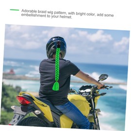 Mikinona Helmet Braid Motorcycle Hair Tails Helmet Decoration Motorcycle Helmet Wig Helmet Costume Wig Women Braiding Wig Helmet Helmet Braid Decoration Ponytail PU Miss Twist