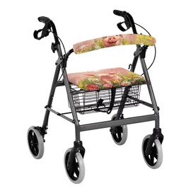 Pig Rollator Walker Seat & Backrest Cover Set for Seniors Comfort Walker Rollator Accessories for Comfortable Walking for Ladies