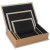 DECOR4SEASON Modern Linen and Wood Decorative Faux Book Boxes Set
