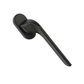 Gedotec Metal Window Handle Matte Black | Window Olive on Oval Rosette | Right | Tilt Grid Olive without Locking Cylinder | 1 Piece | Window Fitting for Windows Including Mounting Material