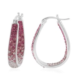 Pink Red Earrings for Women - Sparkle Hoop Jewelry for Her - Trendy Unique Fun Valentines Day Gifts - Red Pink & White