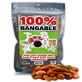 Hundred Percent Bangable Trail Mix - Gourmet Spicy Snack Blend for Men - Funny Drum Gifts for Adults Food Gift Baskets - Drummer Drumming Drum Kit Music Gifts for Musicians