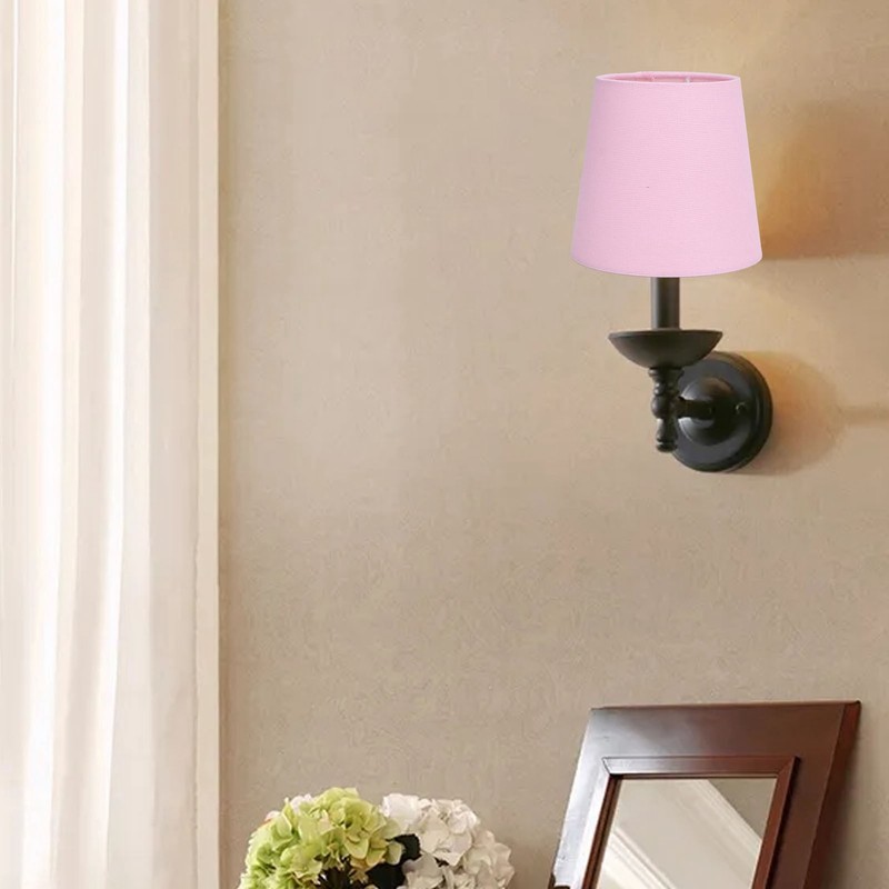 3PCS E14 Lampshade Fabric Ceiling Lamp Shade Exquisite Pink Wall