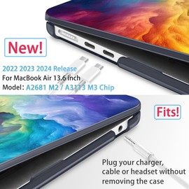 Mektron for 2025 M4 MacBook Air 13.6 Inch A3240 Case Fits 2023 A2681 M2 2024 A3113 M3 Chip with Liquid Retina Display Touch ID, Printed Plastic Hard Shell Cover for MacBook Air 13.6", Rainbow Cosmic