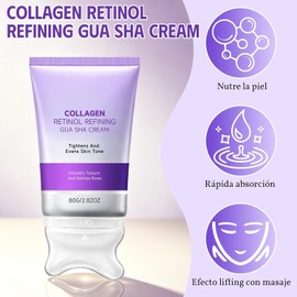 Crema Reafirmante Cuello con Retinol y Colágeno con Gua Sha Neck Cream Hidratante Diario para Cuello, Mandíbula y Escote, Anti-arrugas y Líneas Finas