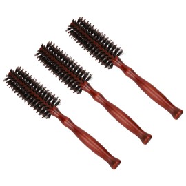 Round Hair Brush, Comfortable Wooden Brush, Round Heat Resistant, 3 Pieces for Household