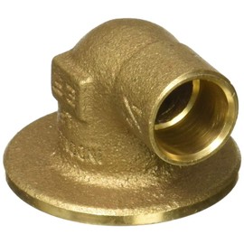 Supply Giant DGGF0012 1/2" Nominal Diameter Lead Free Cast Brass 90 Degree Sink Elbow with a Sweat Socket and a Flanged Female Threaded Connect