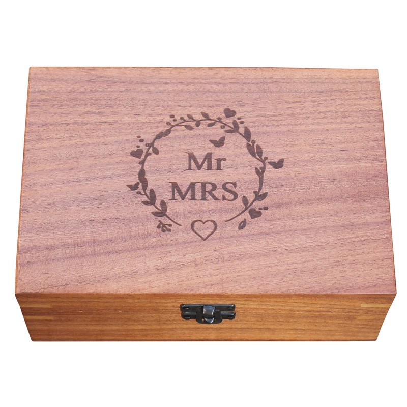Wooden Memory Box for Couple (Medium, Design 1)