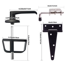 GEDSIOLD Shed Door Hardware Kit - Complete Gate Set with Hinges, Latch, Lock & Handle for Your Shed Door