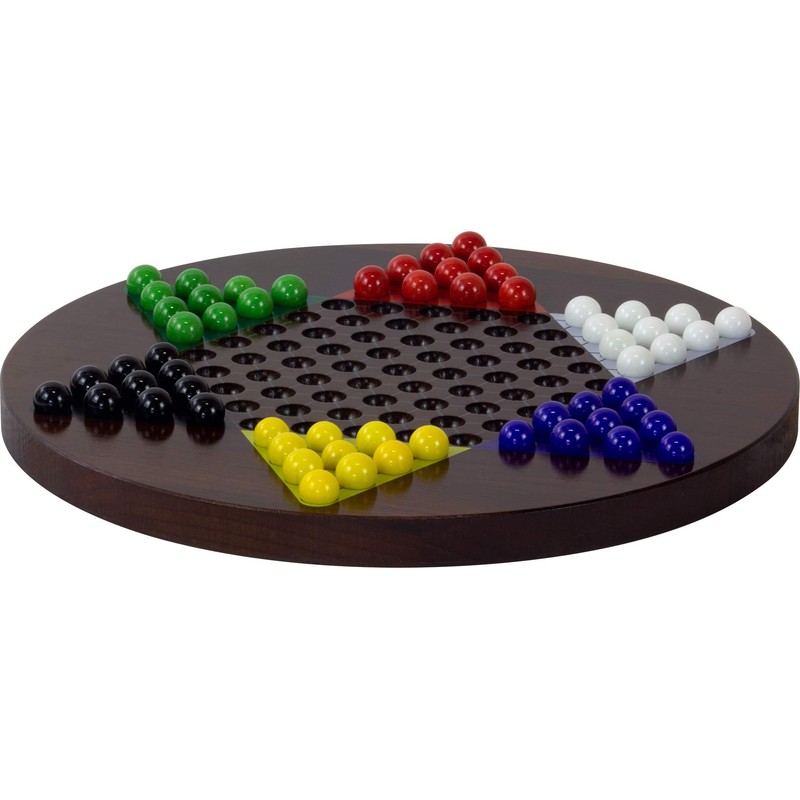 Printed Dark Maple Chinese Checkers - Made in USA