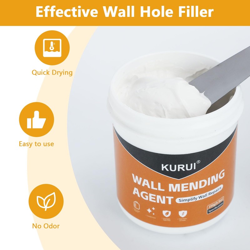 KURUI Drywall Repair Kit, 8.8oz Spackle Wall Repair Paste with