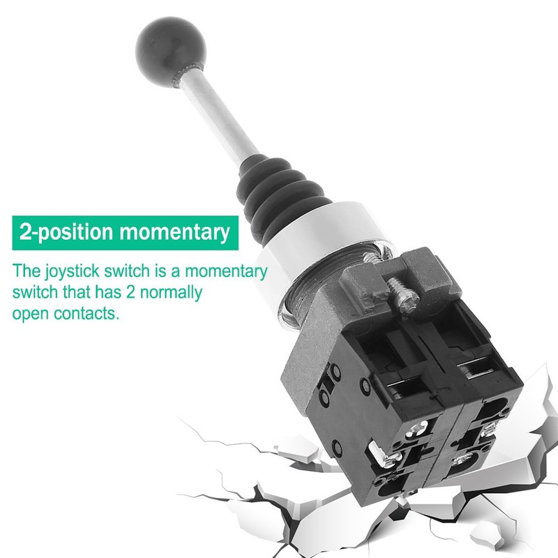 Regun Joystick Switch, 2-Position Momentary 2NO Monolever for Panel Installation