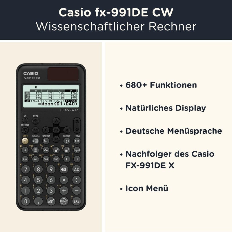 CALCUSO Economy Pack: Casio FX-991DE CW ClassWiz Technical Scientific Calculator
