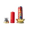 1 Pair - Tower Pillar Red Prayer Candles with Safety