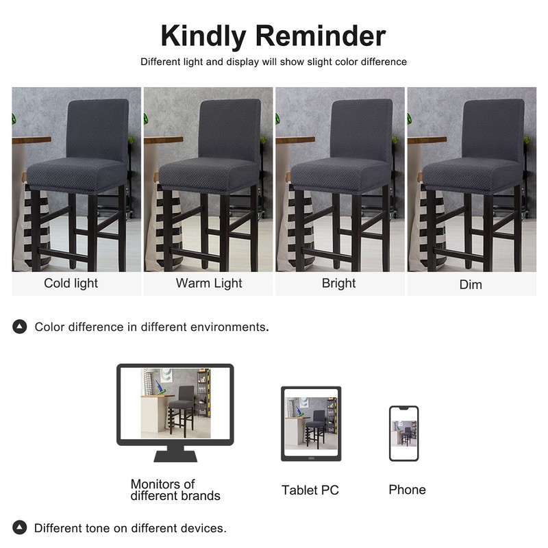 PiccoCasa Stretch & Removable Dining Chair Covers for Pub Counter,