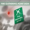 Fire Safety Assembly Point Sign 200x300mmx1mm Outdoor Weatherproof Rigid PVC