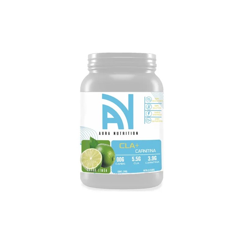 Cla + Carnitina Suplemento Polvo 1kg Aura Nutrition 100servi