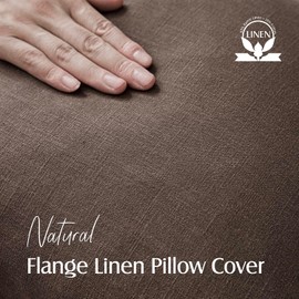 Foindtower Pack of 2, Decorative Linen Soild Throw Pillow Covers Soft Accent Cushion Case Boho Farmhouse Neutral Pillowcase for Couch Sofa Bedroom Living Room Home Decor 20 x 20 Inch Reddish Brown