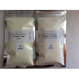 Nature Land Candles Pure Ferulic Acid(25gm) and Vitamin E (25gm) Prevent Premature Skin Aging and Offers Good Photo-Protection.