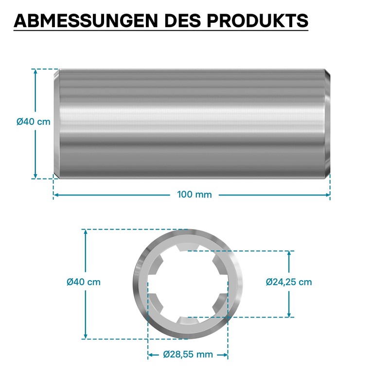 Wiltec PTO Shaft Bushing A-type 100 mm for Multi-Spline Shaft