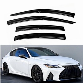 ZZDSNJ Tape-On Window Visors 4-Piece Compatible with 2021-2025 IS300 IS350 Sun Rain Guards Shield Shade Smoke