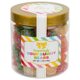 100 North Oh Sugar Sweets Colorful 7 Ounce Decorative Container Tasty & Delicious Gummy Surprisingly Sour Gummy Bears