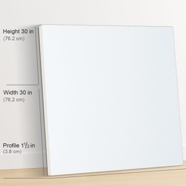 PHOENIX 30x30 Inch 2 Pack Gallery Canvas - 1.5 in Thick Large Square Canvases for Painting - Deep Edge 100% Cotton 11 Oz. Gesso Primed White Blank Professional Canvas Oil & Acrylic Paints