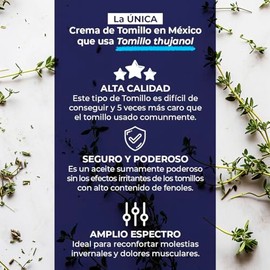 Árbora Crema de TOMILLO |Tomillo Thujanol Premium|Efectividad máxima |Reconforta Molestias Invernales y Dolores Musuclares | Enriquecida con Aceites E
