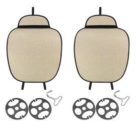 ZIMISI Car Seat Cover, Anti-Slip Linen Car Seat Protector Cushion with Storage Pocket, Breathable Bottom Front Seat Covers for Cars, Universal Vehicle Interior Accessory for SUV Truck (Beige)