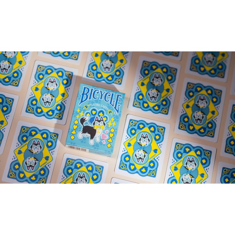 Bicycle Dog Cute Kawaii Anime Pet Playing Cards, Blue, 1