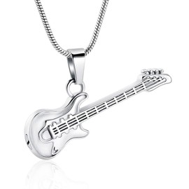 memorial jewelry Musical Instrument Cremation Necklace for Women&Men Guitar Urn Necklace for Ashes
