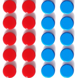 PYJLBX Fridge Magnets Strong Magnet, 20Pcs Small Magnets Whiteboard Magnets Heavy Duty Magnets for Crafts, Mini Magnets Tiny Cute Round Magnets for Whiteboard, Fridge, Notice Board, Office (Red+Blue)