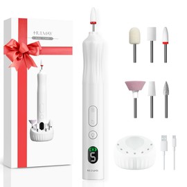 HULMAY Multi-Functional Cordless Nail Drill Pro with UV Light for Gel Nails, Nail Drill Professional with 6 Bits, for Nail Filing, Toenails, Gel Polish Removal, Manicure and Pedicure at Home or Salon