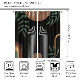 XBDDZSW Mid Century Abstract Boho Window Curtain Sun Modern Minimalist Pattern Printed Curtains Bedroom and Living Room Blackout Curtains W42 * L54 Inches