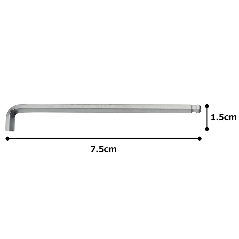 Tone BSB-04S Short Ball Point L-Shaped Wrench Under Neck Width