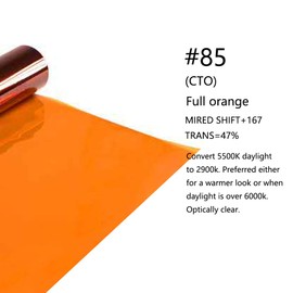 Orange Color Correction Gel Filter Sheet 16x20 inches Kit, Full CTO, 1/2 CTO, 1/4 CTO Photography Lighting gels for Photo Studio Flashlight Led Light