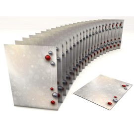 High Quality Christmas Baubles Red & Silver Christmas Writing Paper 100 Sheets DIN A4, 90g/qm Fürlaser/Ink/Copy/Hand