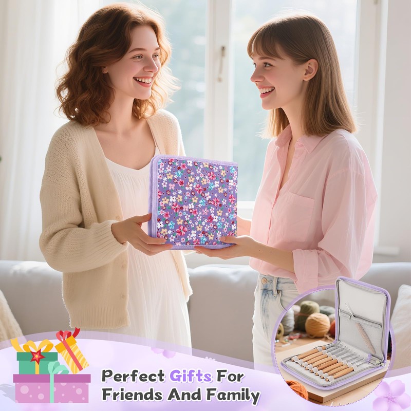 Coopay Crochet Hooks Set, 9pcs Ergonomic Crochet Hooks with Beech