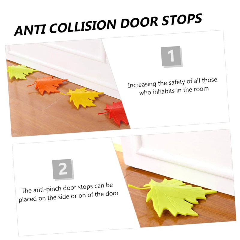 TEHAUX 4pcs Maple Leaf Door Stoppers Safe Material Safety Door
