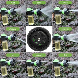 KAHEIGN Gartenschlauch Spritzpistole mit 8 Modi, Hochdruck Handbrause Bewässerungssprüher für Bewässerung Autowaschen Haustiere Reinigung mit Vorratsbehälter