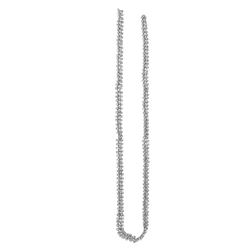 1 Yard 3 Rows Rhinestone Chain Round Glittering Rhinestone White