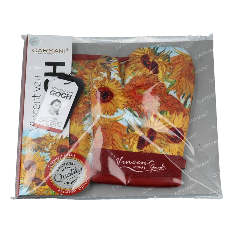 CARMANI Decorative Oven Mitt and Pot Holder Heat Resistant Non-Slip