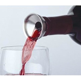 Brushed Stainless Steel Chrome Finish Design Bottle Dripless Pourer